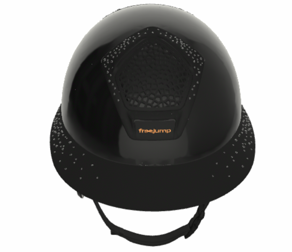 Casque Freejump "Voronoï" -  Noir glossy Grande visière Crystals