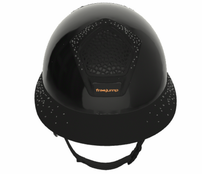 Casque Freejump "Voronoï" -  Noir glossy Grande visière Crystals