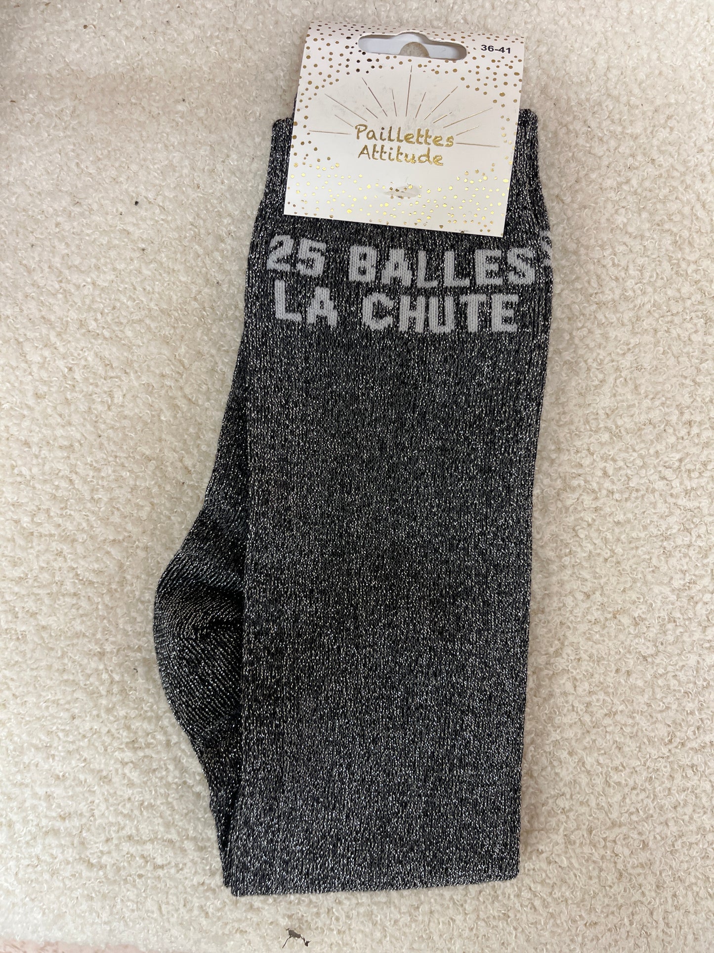 Chaussettes Paillettes "25 balles la chute"