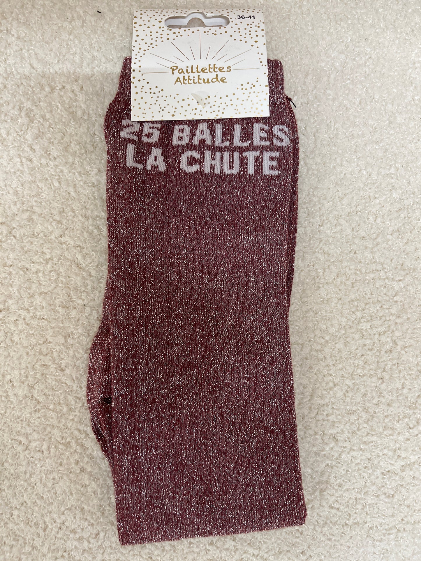 Chaussettes Paillettes "25 balles la chute"
