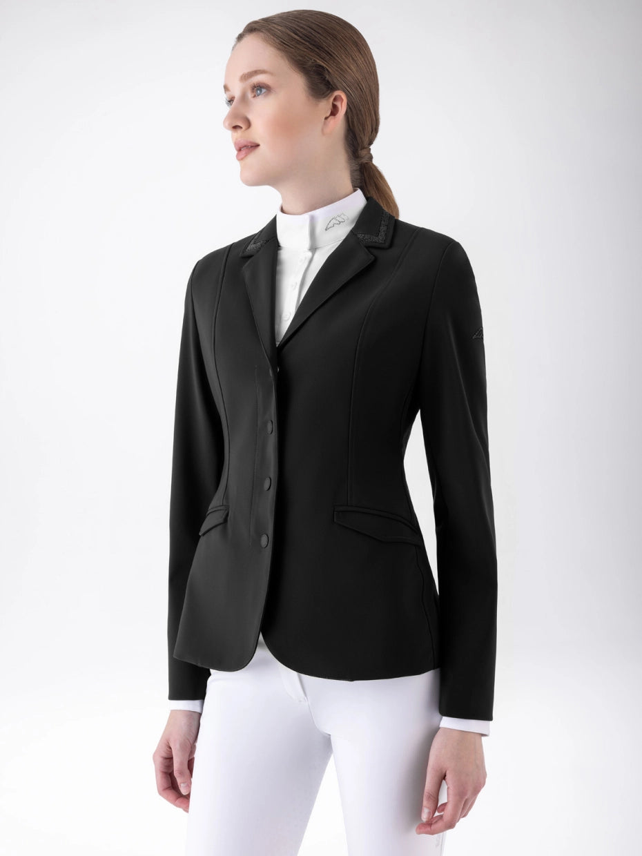 Veste de concours femme noire avec col crystal - Equiline