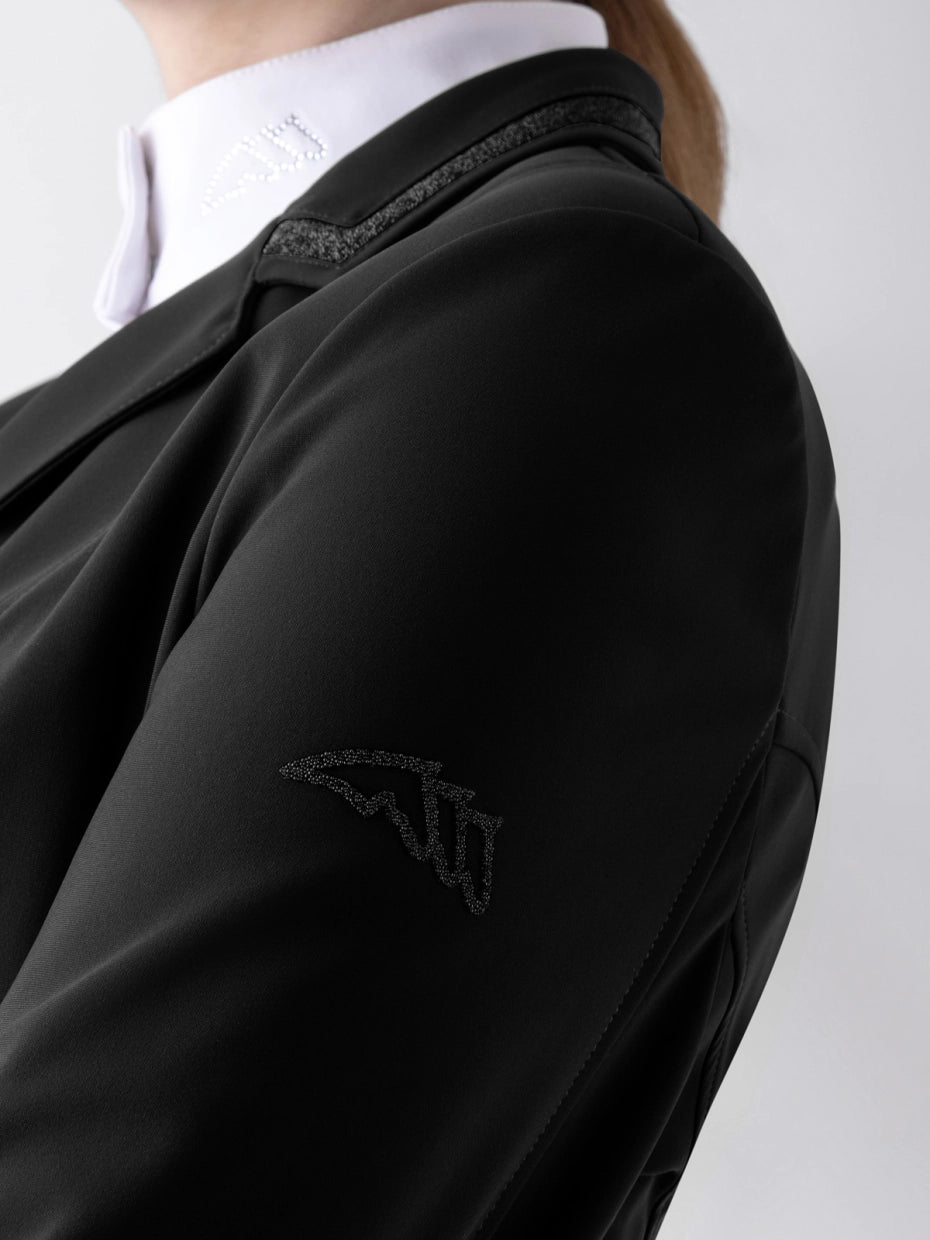 Veste de concours femme noire avec col crystal - Equiline