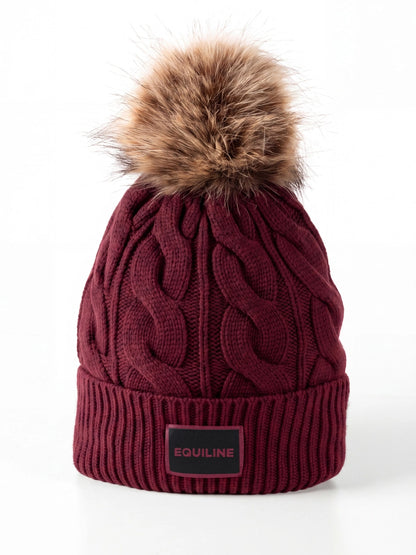 Bonnet en maille avec pompon - Equiline