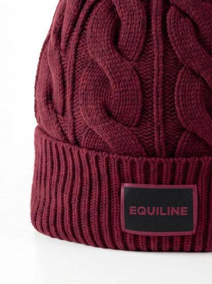 Bonnet en maille avec pompon - Equiline