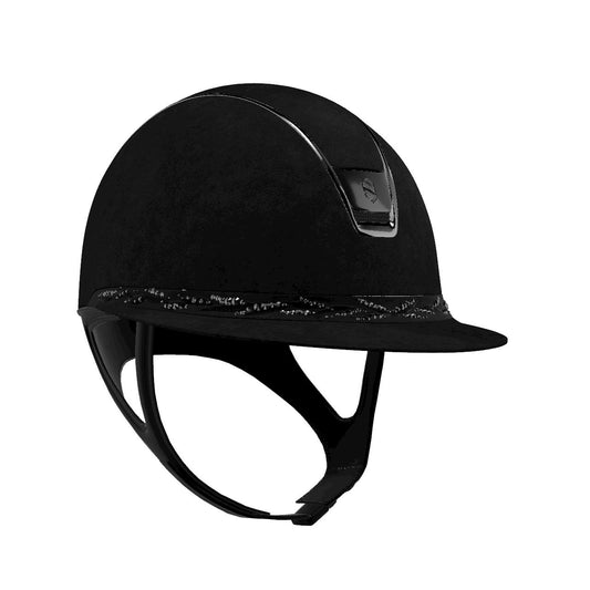 Casque Samshield "Miss Shield 2.0 Shadow Prenium Alcantara noir front flower Swarovski"
