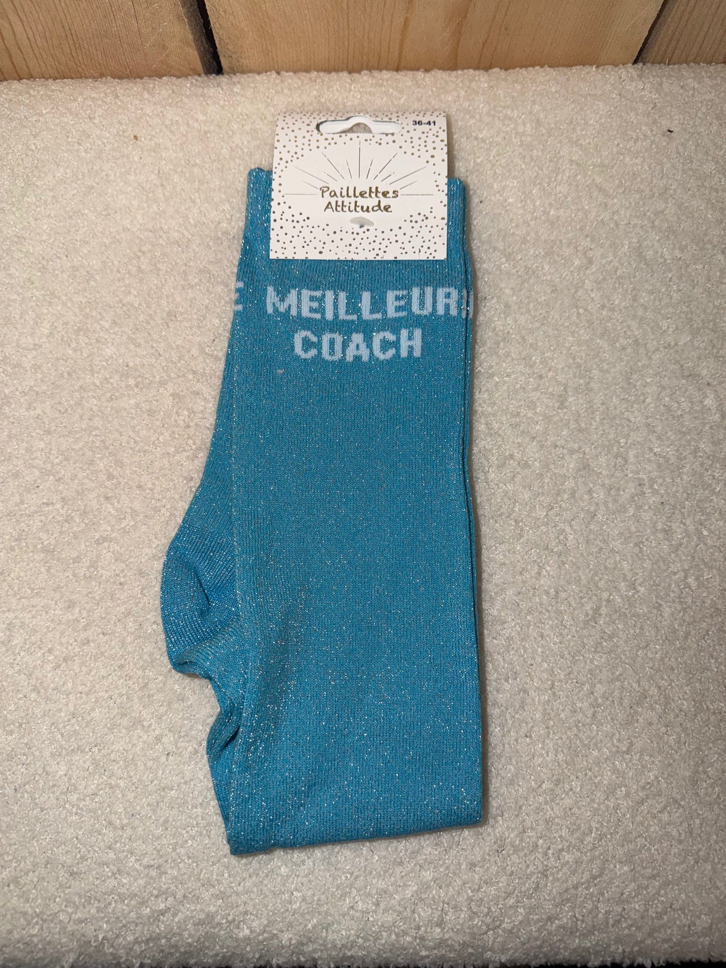 Chaussettes Paillettes "Meilleure coach"