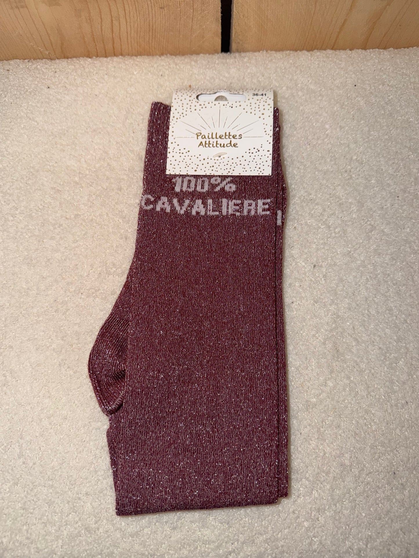 Chaussettes Paillettes "100% Cavaliére"
