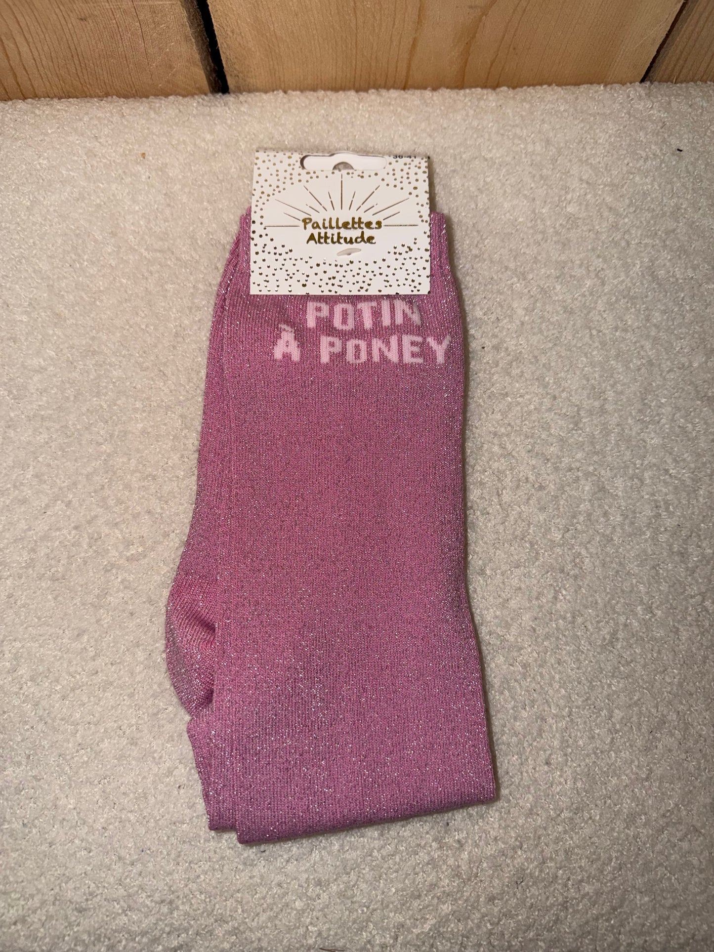 Chaussettes Paillettes "Potin à poney"