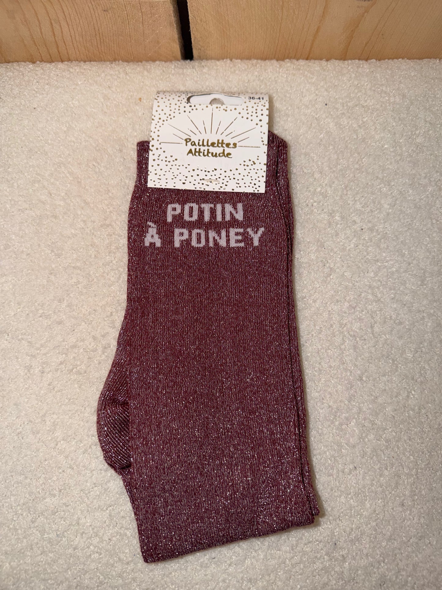 Chaussettes Paillettes "Potin à poney"