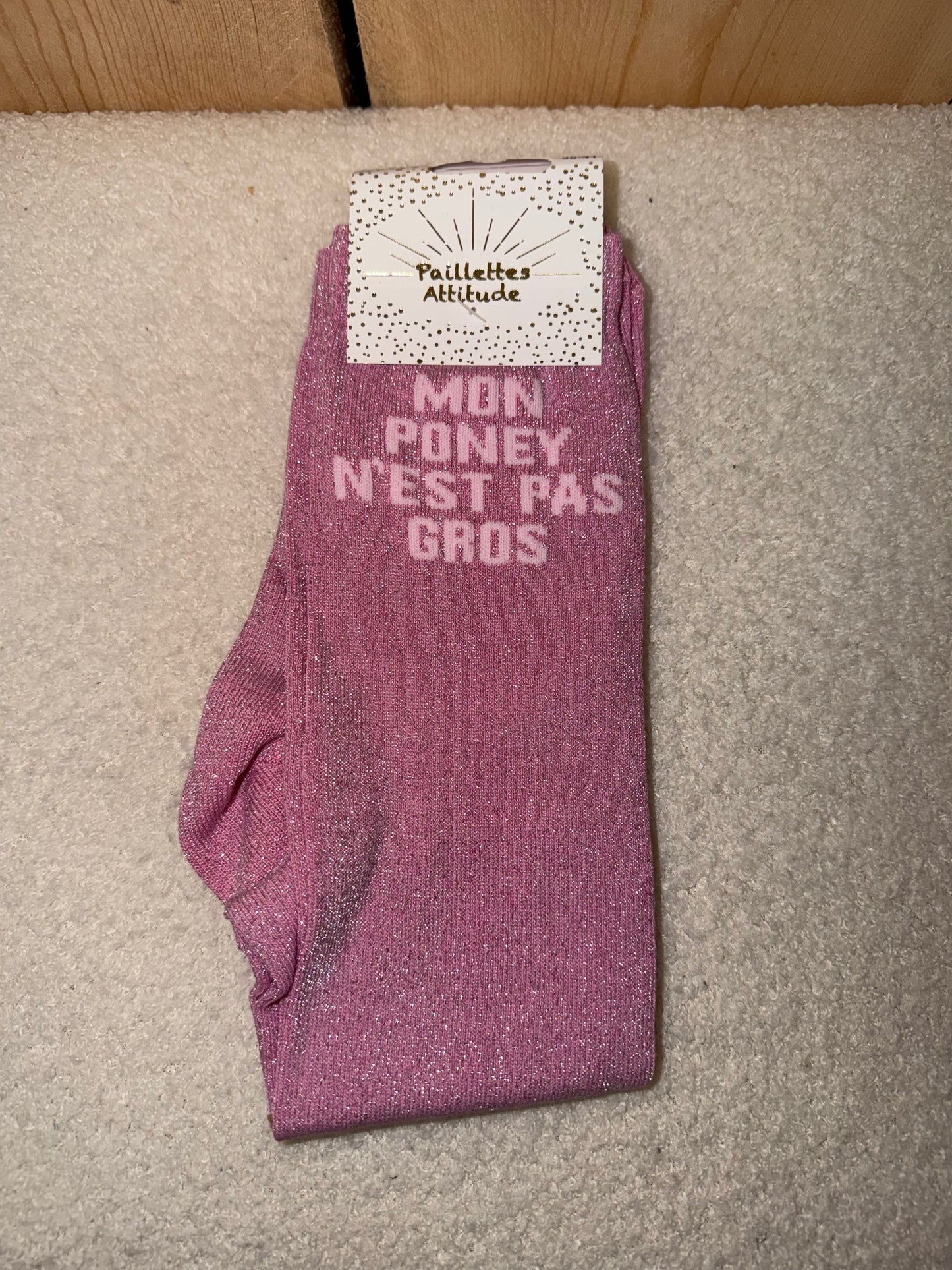 Chaussettes Paillettes "Mon Poney n'est pas gros"