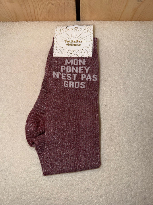 Chaussettes Paillettes "Mon Poney n'est pas gros"