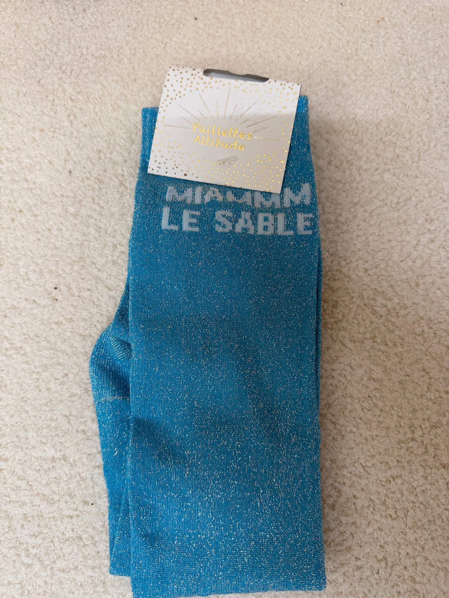 Chaussettes Paillettes "Miammm le sable"
