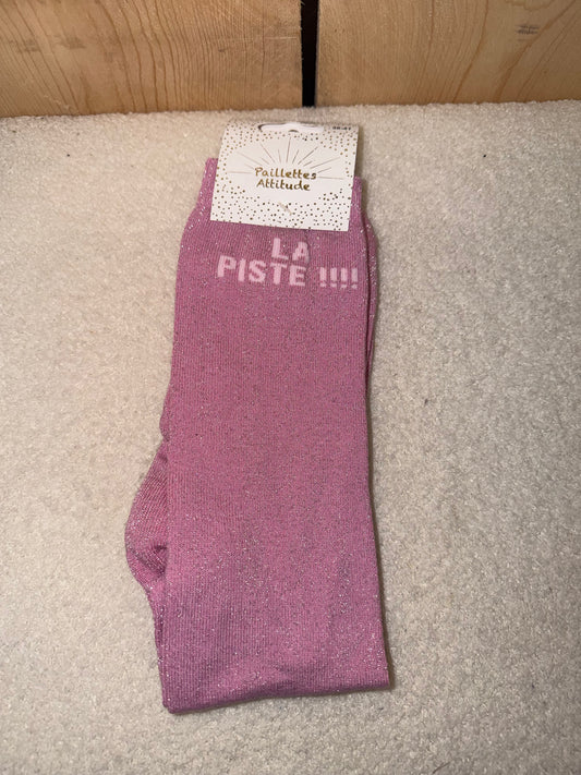 Chaussettes Paillettes "La piste !!!"