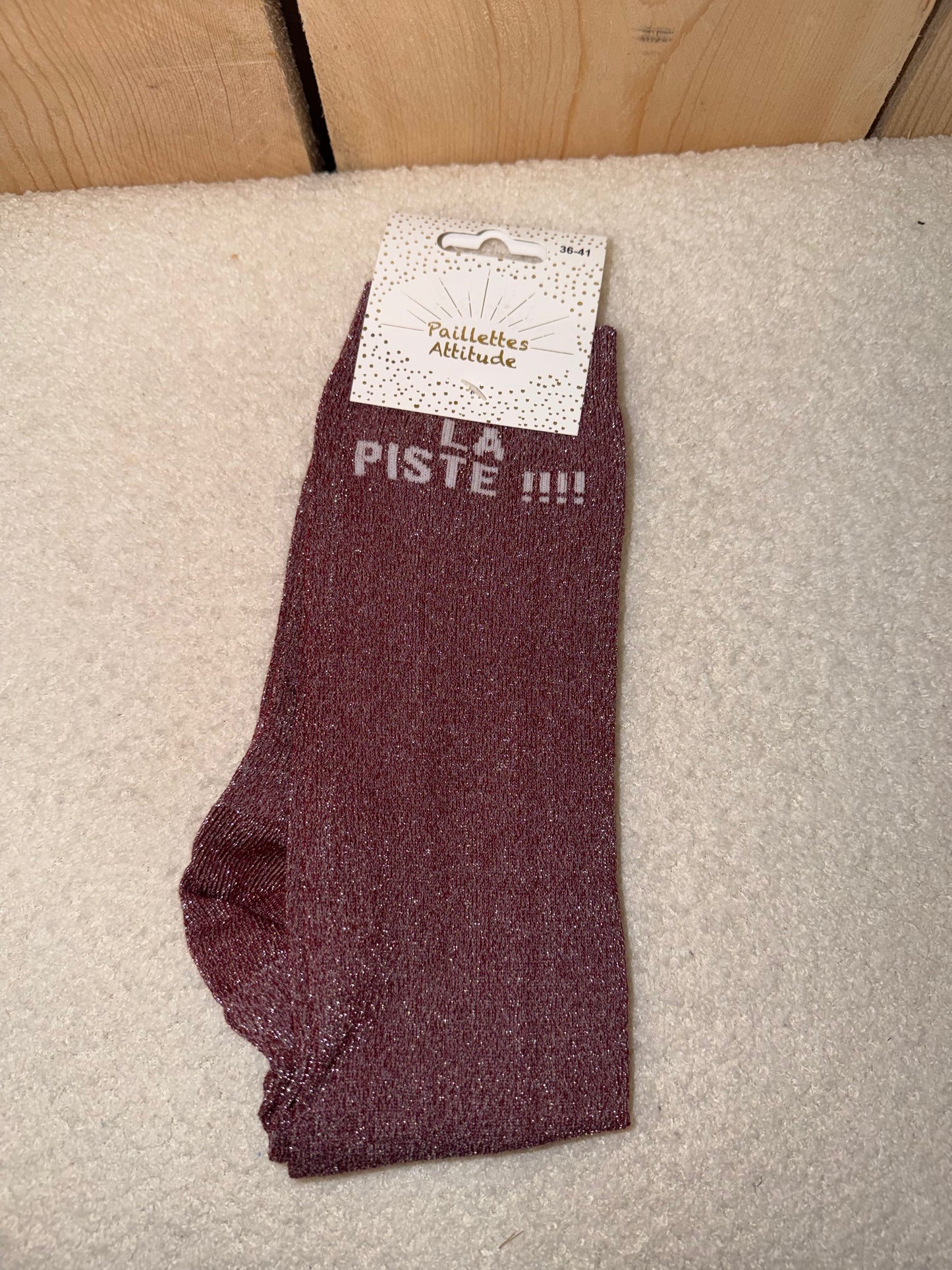 Chaussettes Paillettes "La piste !!!"