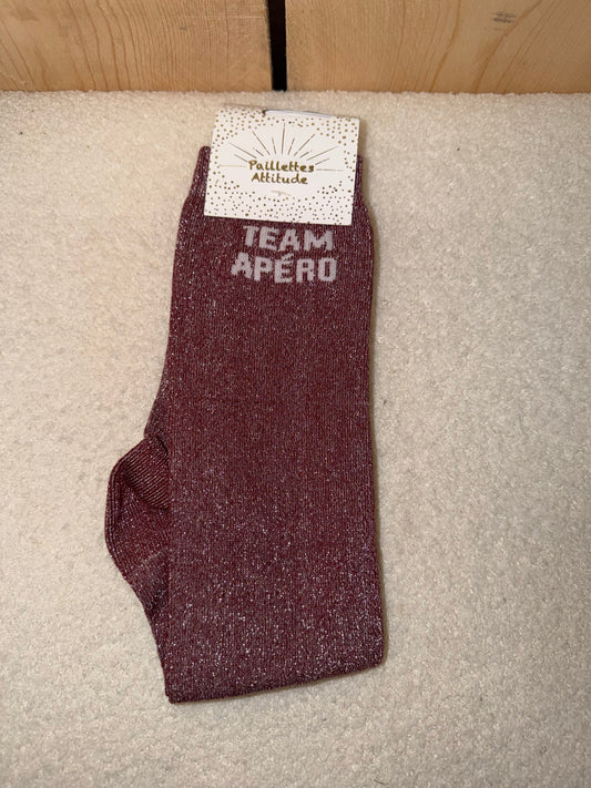 Chaussettes à paillettes « Team apéro »