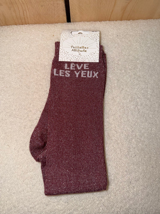 Chaussettes Paillettes "Lève les yeux"