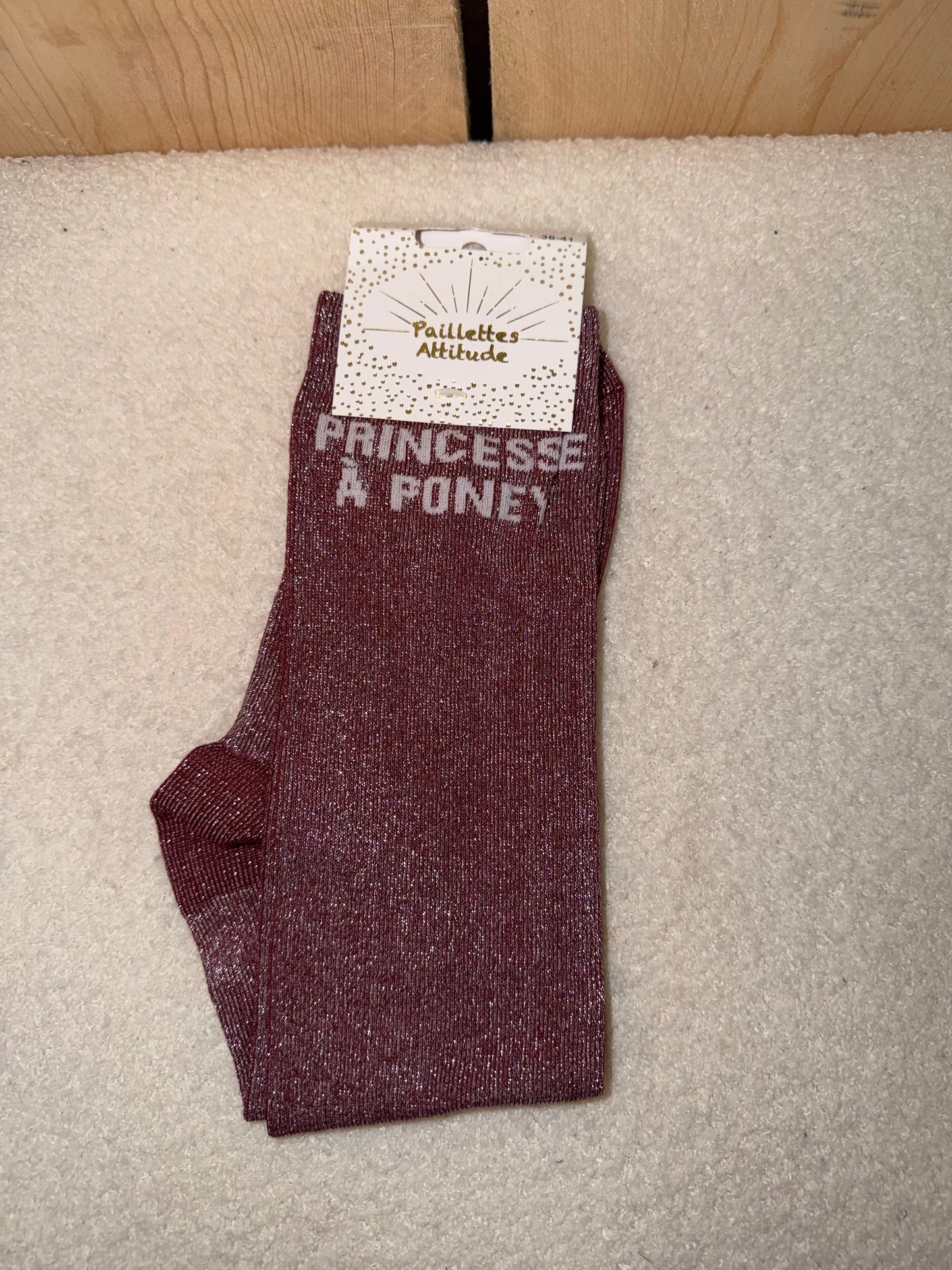 Chaussettes Paillettes "Princesse à poney"