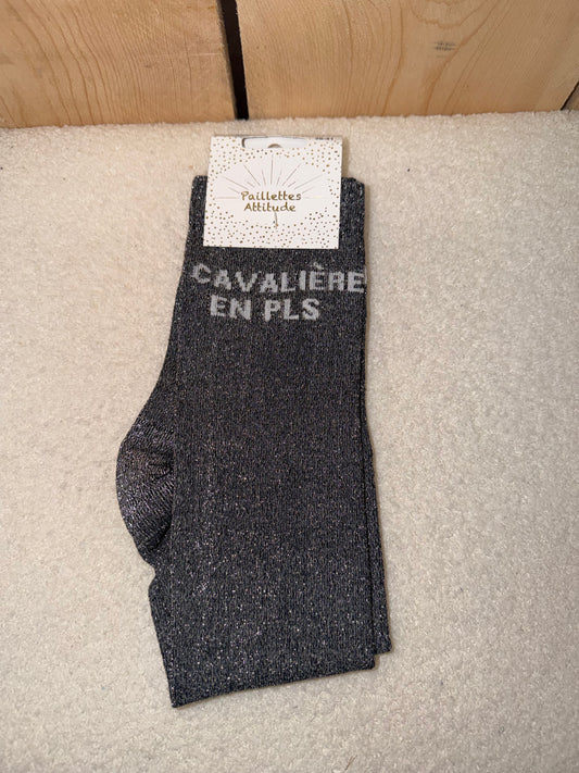Chaussettes Paillettes "Cavalière en PLS"