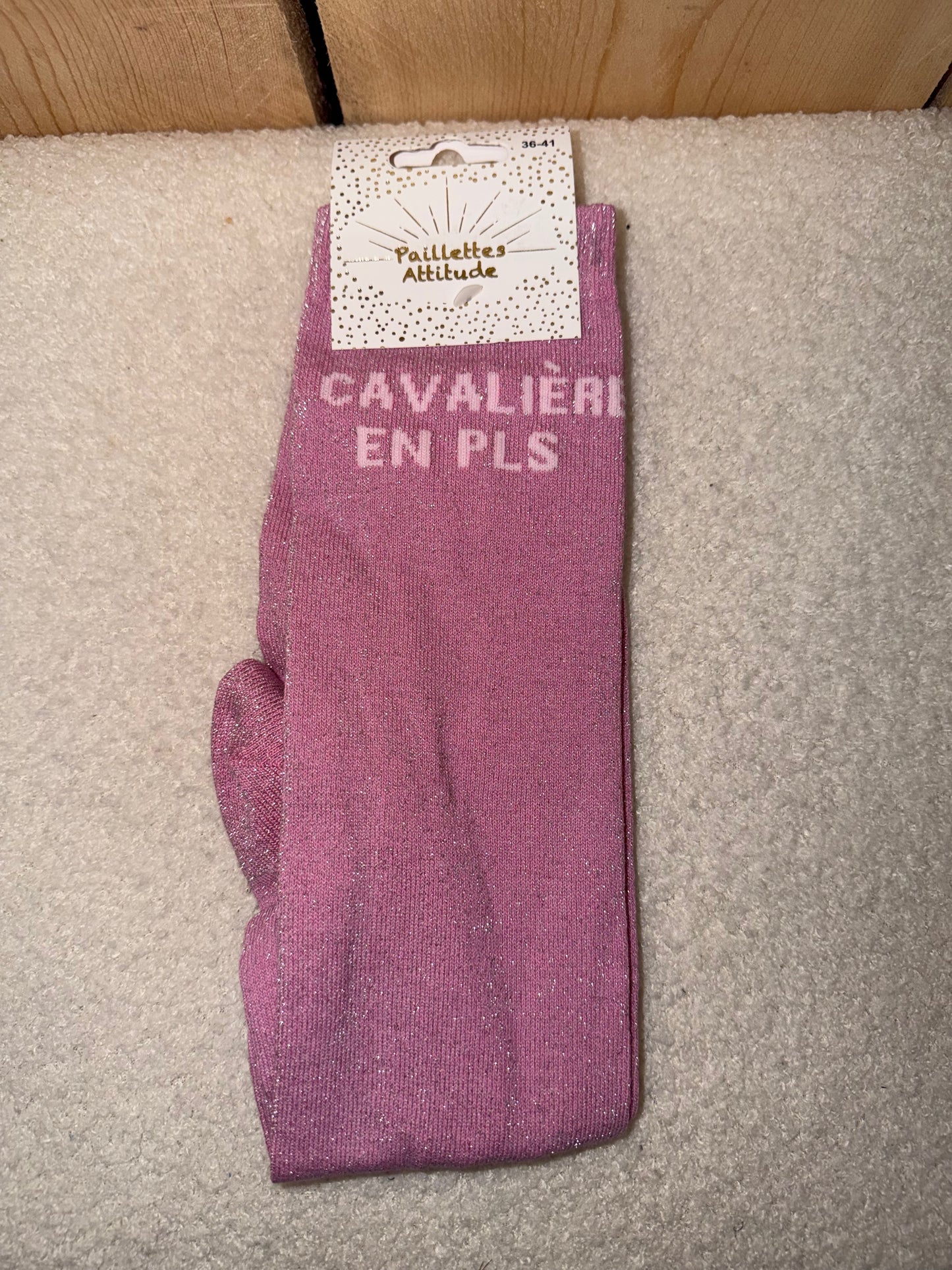 Chaussettes Paillettes "Cavalière en PLS"