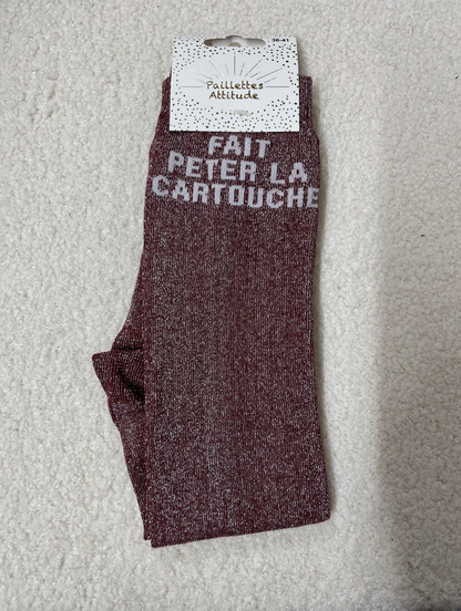 Chaussettes Paillettes "Fait péter la cartouche"