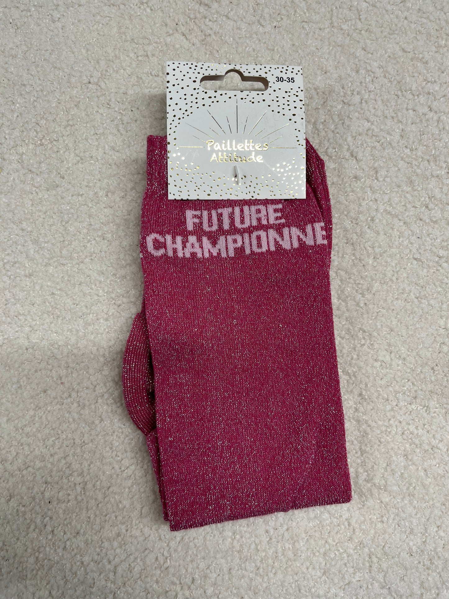 Chaussettes Paillettes "Future Championne" 30-35