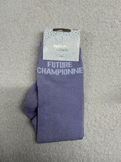 Chaussettes Paillettes "Future Championne" 30-35