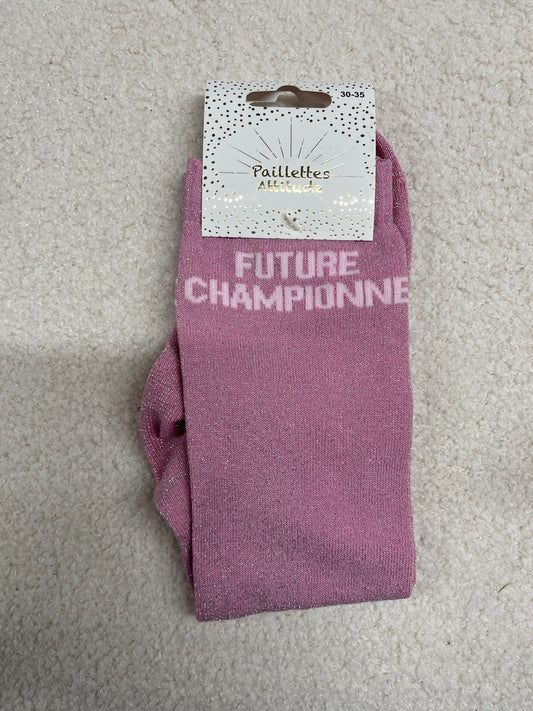 Chaussettes Paillettes "Future Championne" 30-35