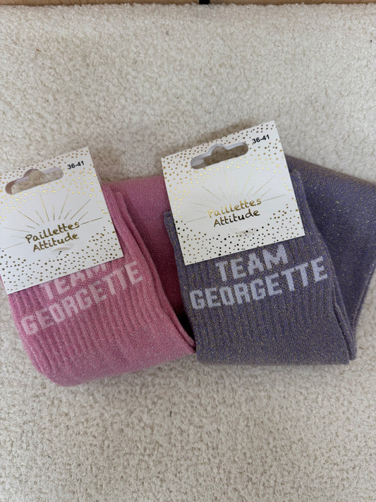 Chaussettes Paillettes "Team Georgette"