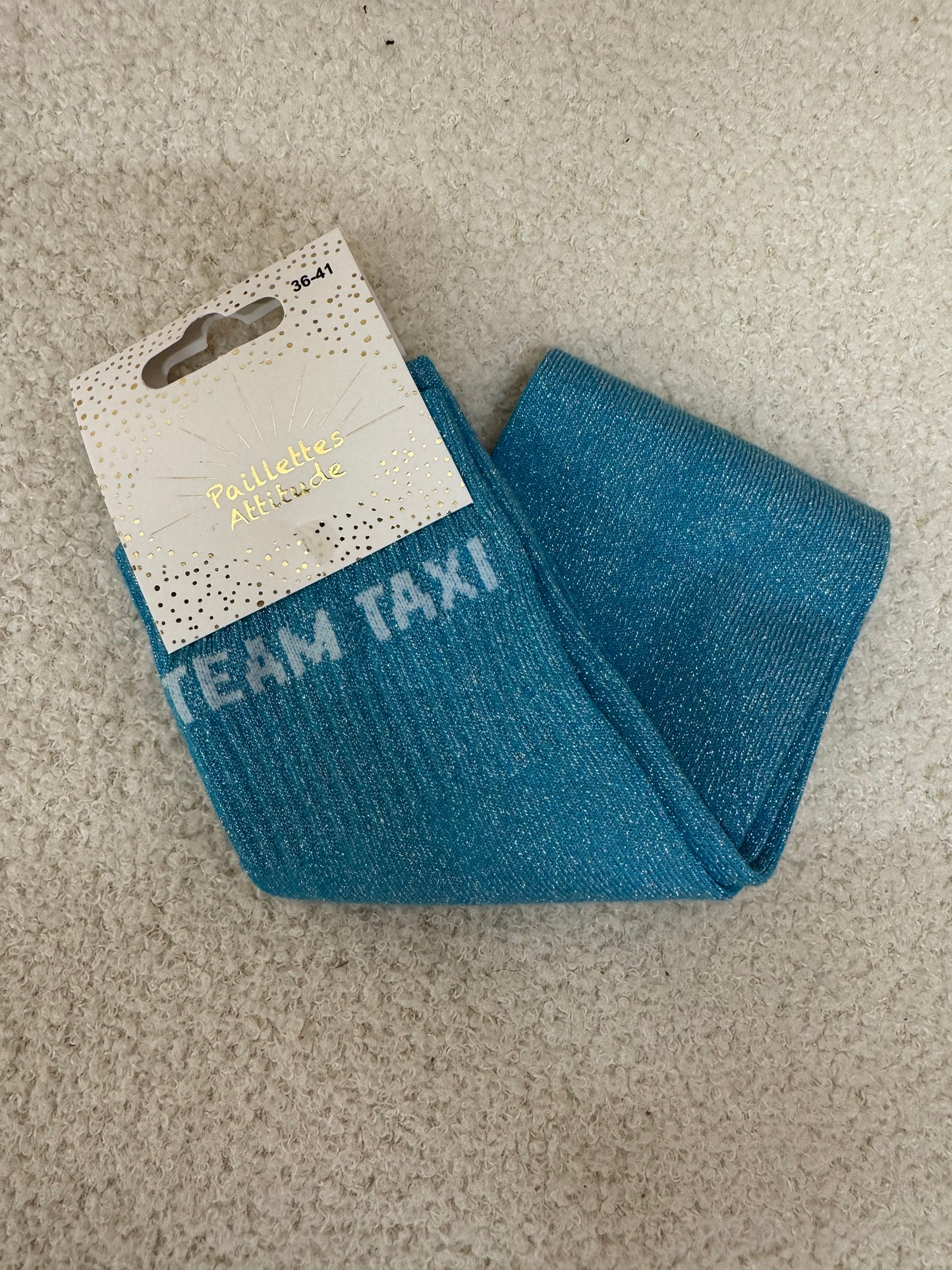 Chaussettes Paillettes "Team Taxi"