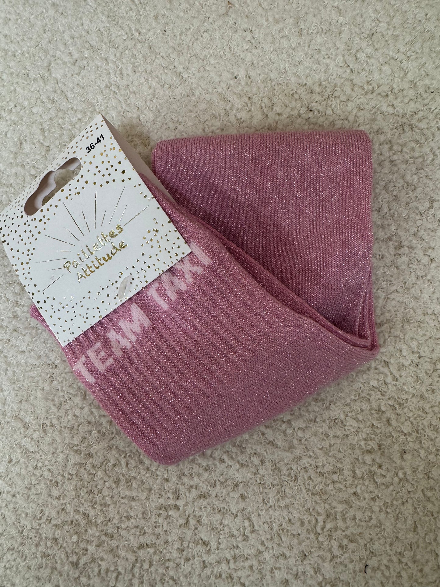 Chaussettes Paillettes "Team Taxi"