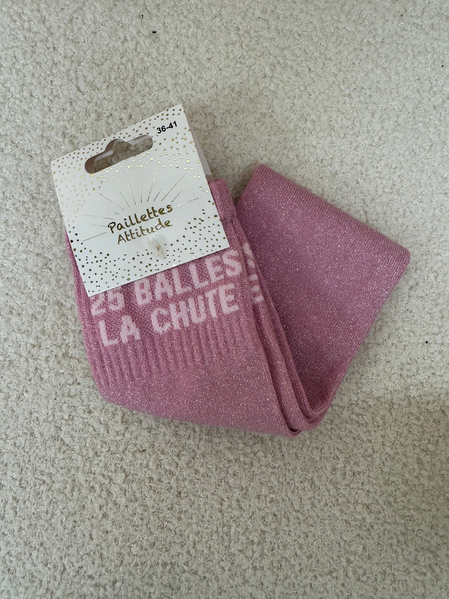 Chaussettes Paillettes "25 balles la chute"