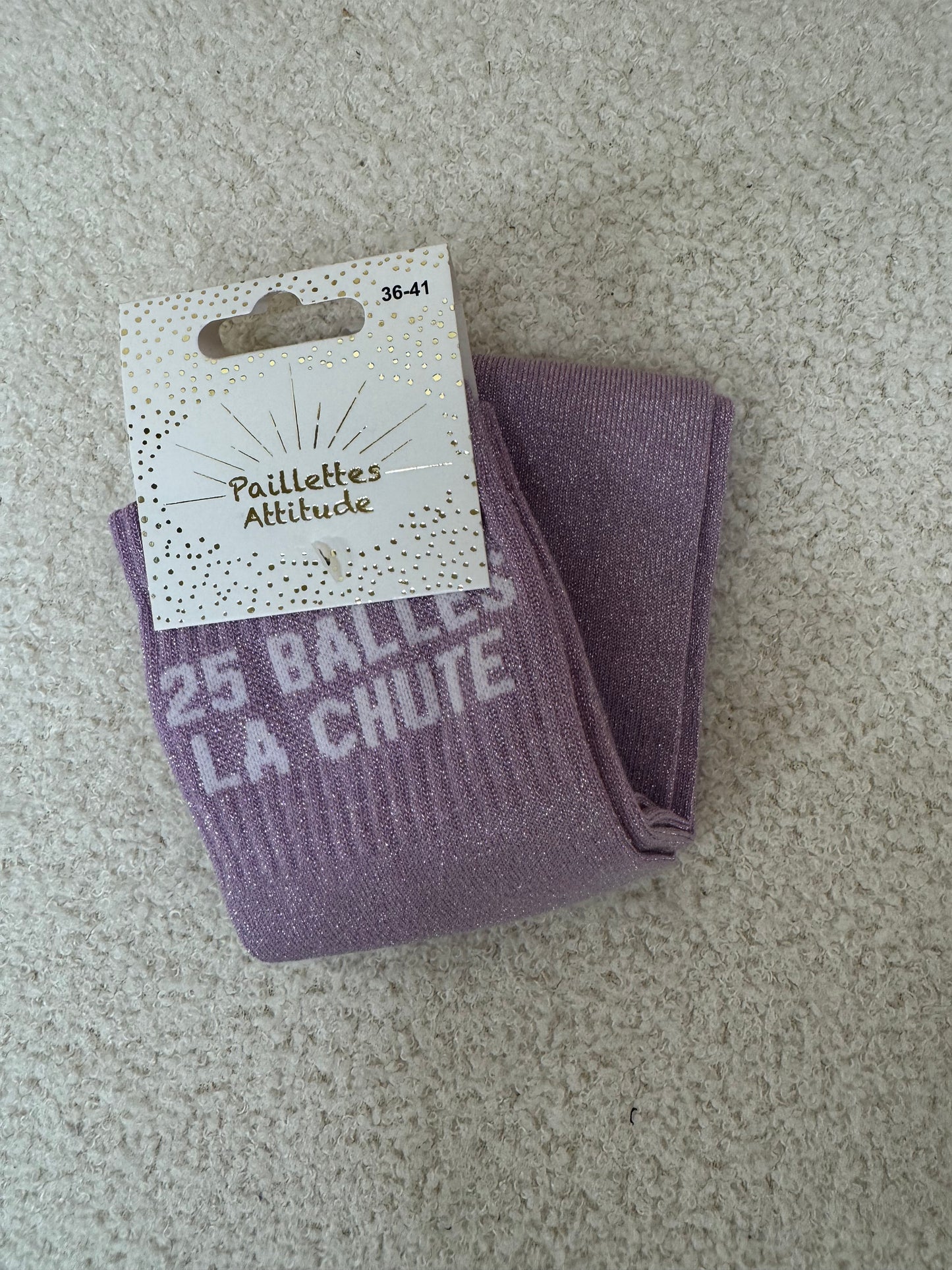 Chaussettes Paillettes "25 balles la chute"