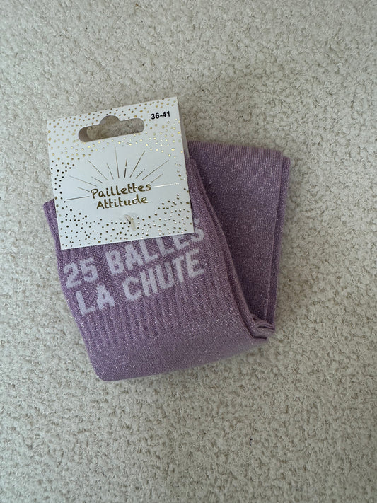 Chaussettes Paillettes "25 balles la chute"