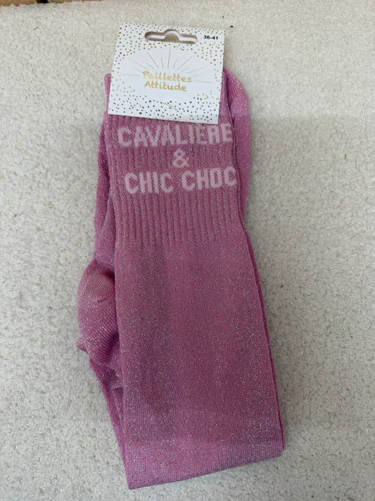 Chaussettes Paillettes "Cavalière & chic choc"