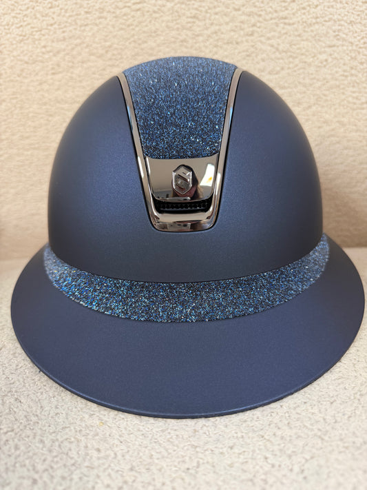 Casque Samshield "Miss Shield 2.0 Shadow bleu matt Crystal Fabric Swarovski"