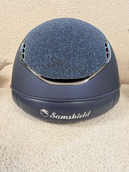 Casque Samshield "Miss Shield 2.0 Shadow bleu matt Crystal Fabric Swarovski"