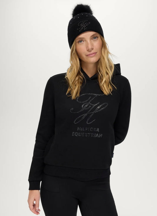 Estelle Women Rhinestone Hoodie BLACK