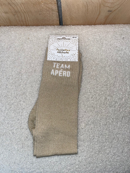 Chaussettes Paillettes «Team Apéro"