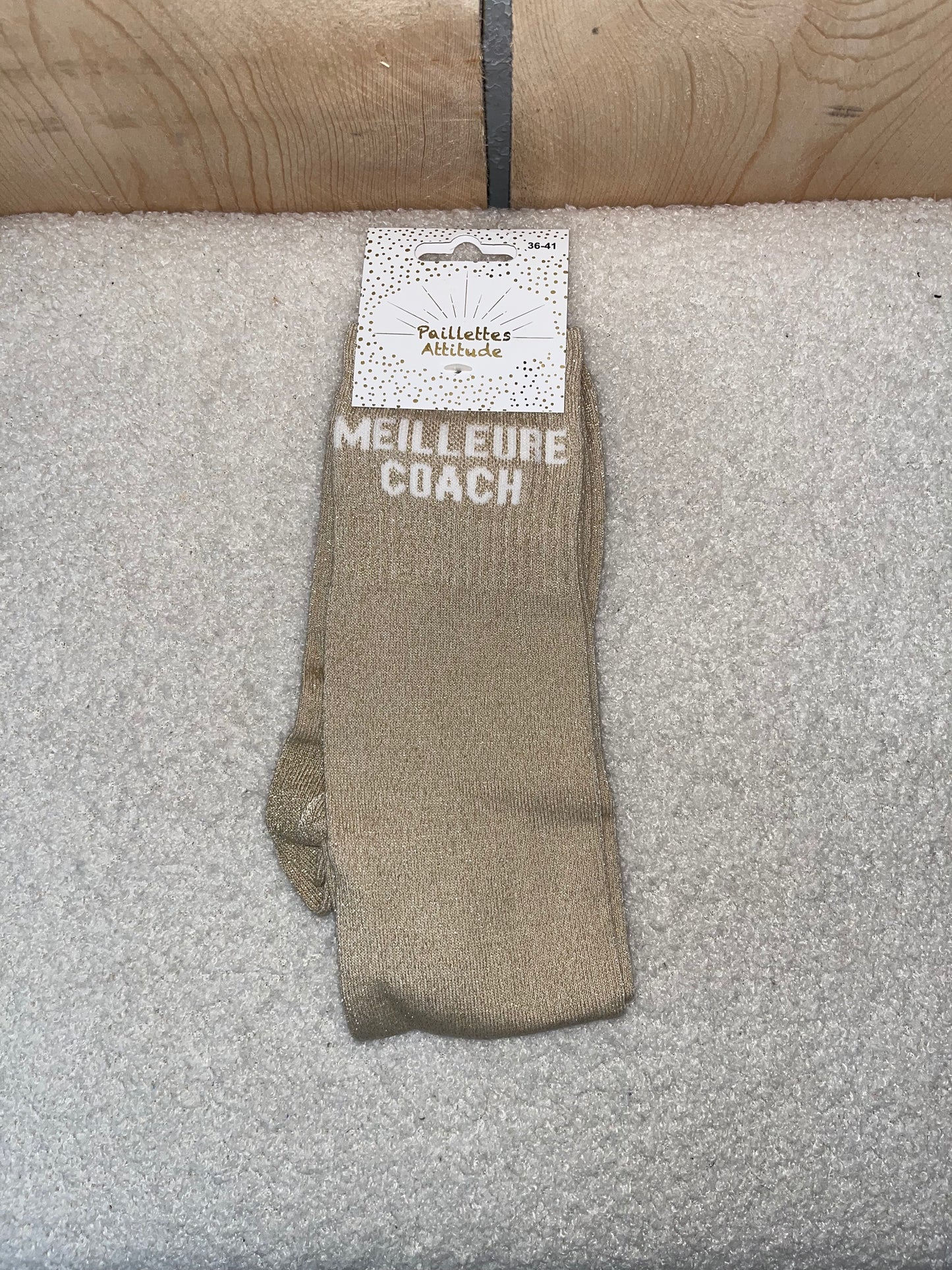 Chaussettes Paillettes "Meilleure coach"