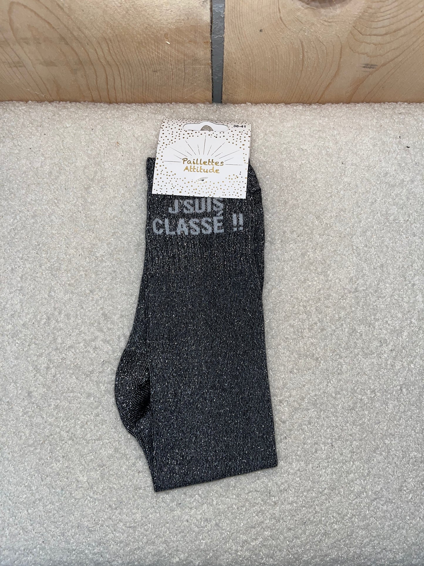 Chaussettes Paillettes "J'suis classée"