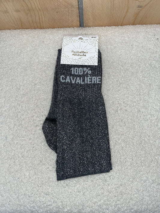 Chaussettes Paillettes "100% Cavaliére"