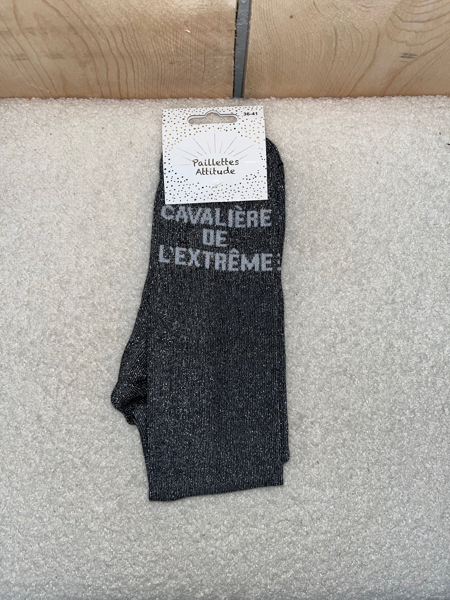 Chaussettes Paillettes "Cavalière de l'extrême"