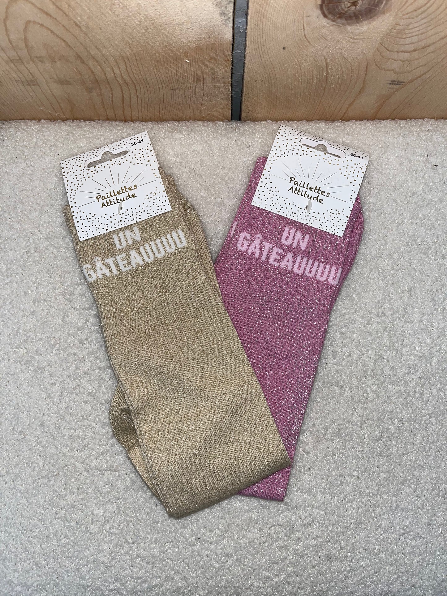 Chaussettes Paillettes "Un Gâteauuu"