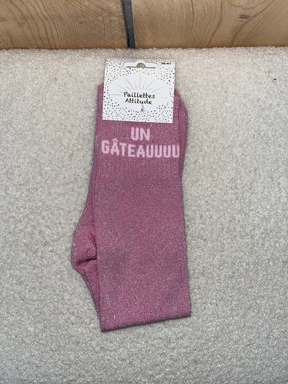 Chaussettes Paillettes "Un Gâteauuu"