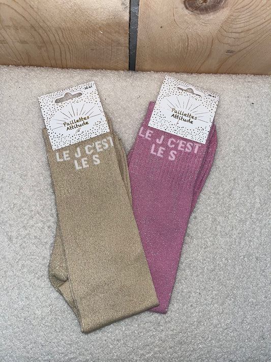 Chaussettes Paillettes " Le J c'st le S