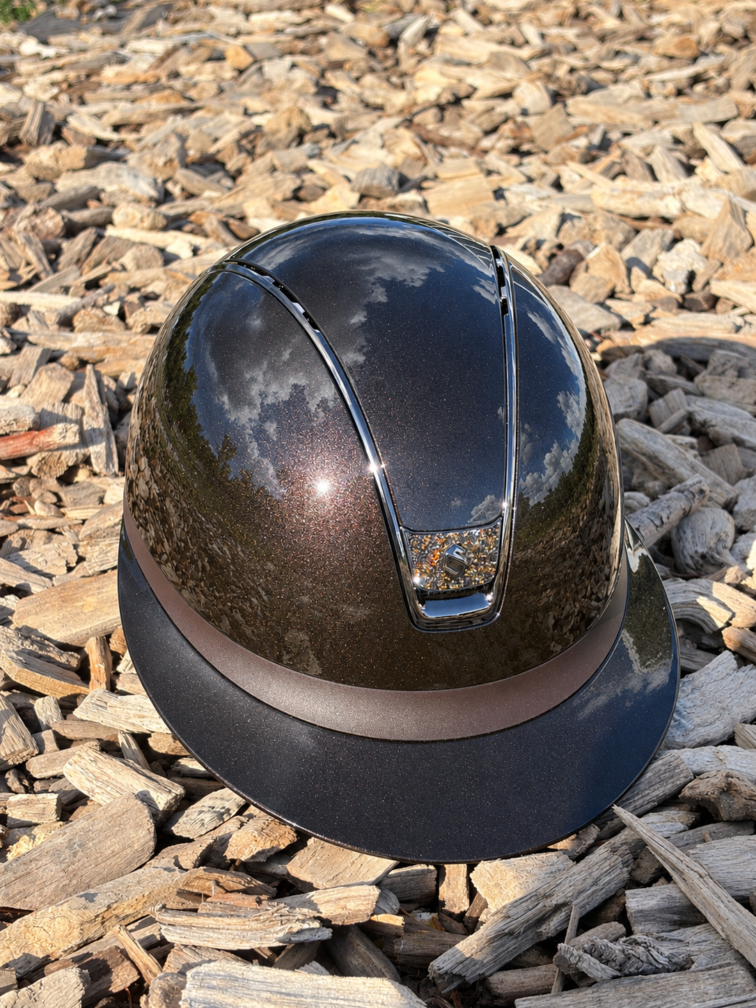 Casque Miss Shield  shadow glossy 2.0 Brown blazon