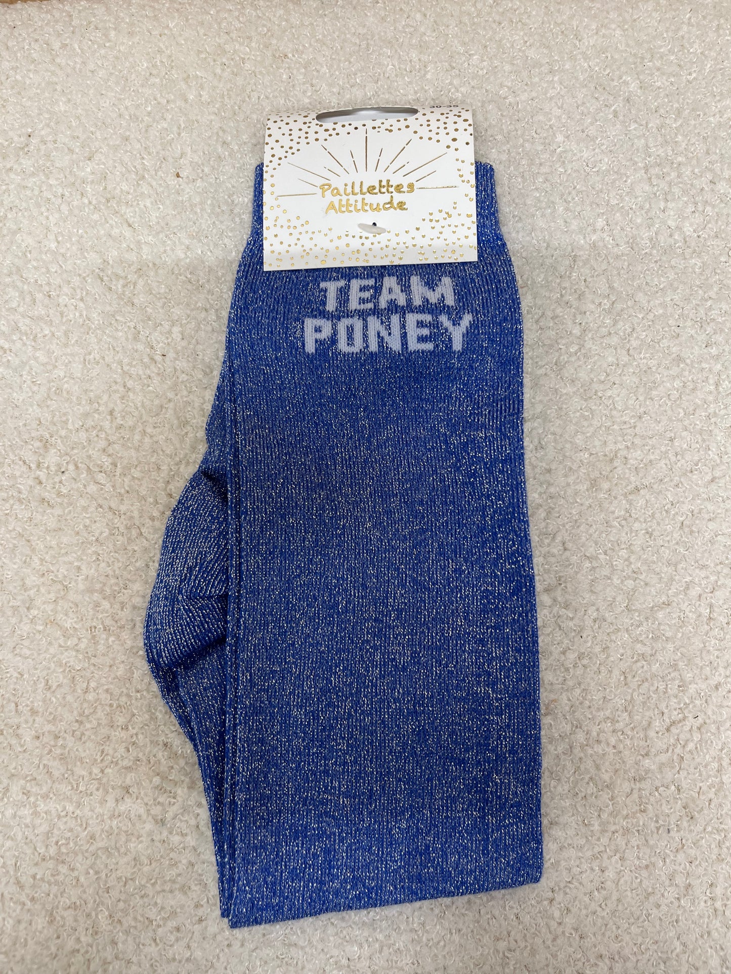 Chaussettes Paillettes "Team poney" - 30/35