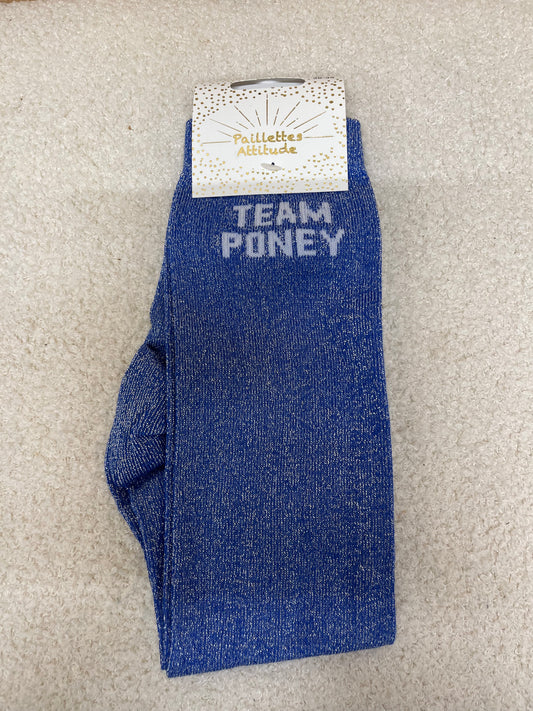 Chaussettes Paillettes "Team poney" - 30/35