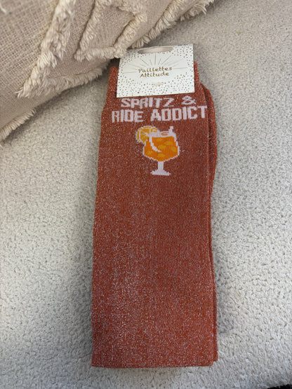 Chaussettes Paillettes "Spritz & Ride addict"