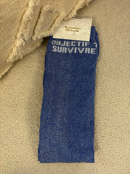 Chaussettes Paillettes "Objectif survivre"